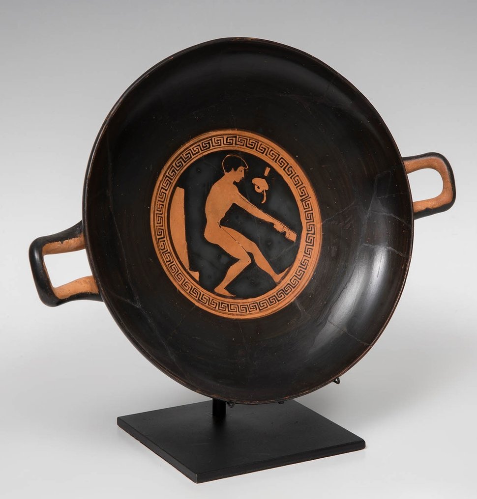 Oldtidens Grækenland Keramik Fremragende Kylix, der skildrer en atlet - med TL-test og Günter Puhze-certifikat - (1) #1.2