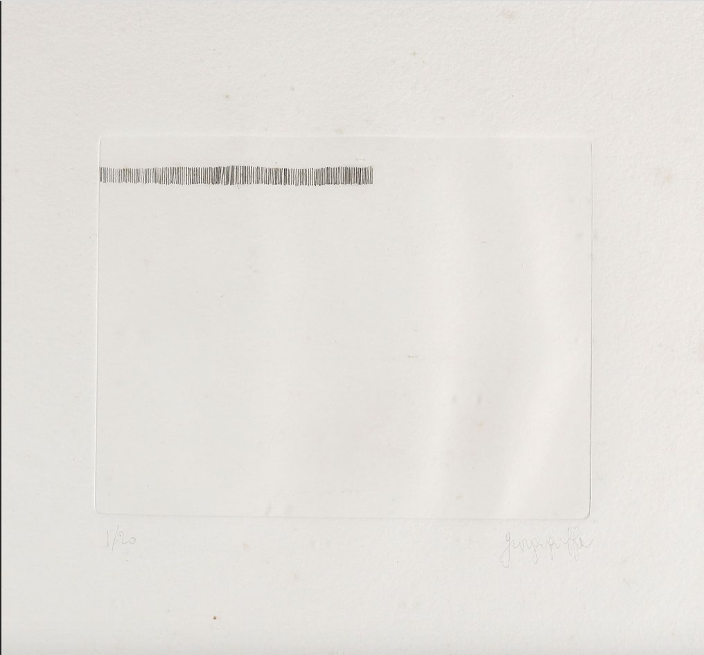 Giorgio Griffa (1936) - Blockschnitzerei, Linee verticali - 28 cm - Papier #2.1