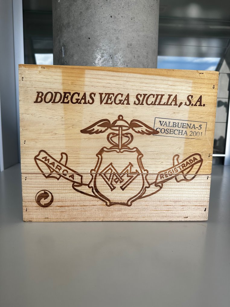2001 Vega Sicilia, Valbuena 5º Año - Ribera del Duero - 3 Flasker  (0,75 l) #3.2