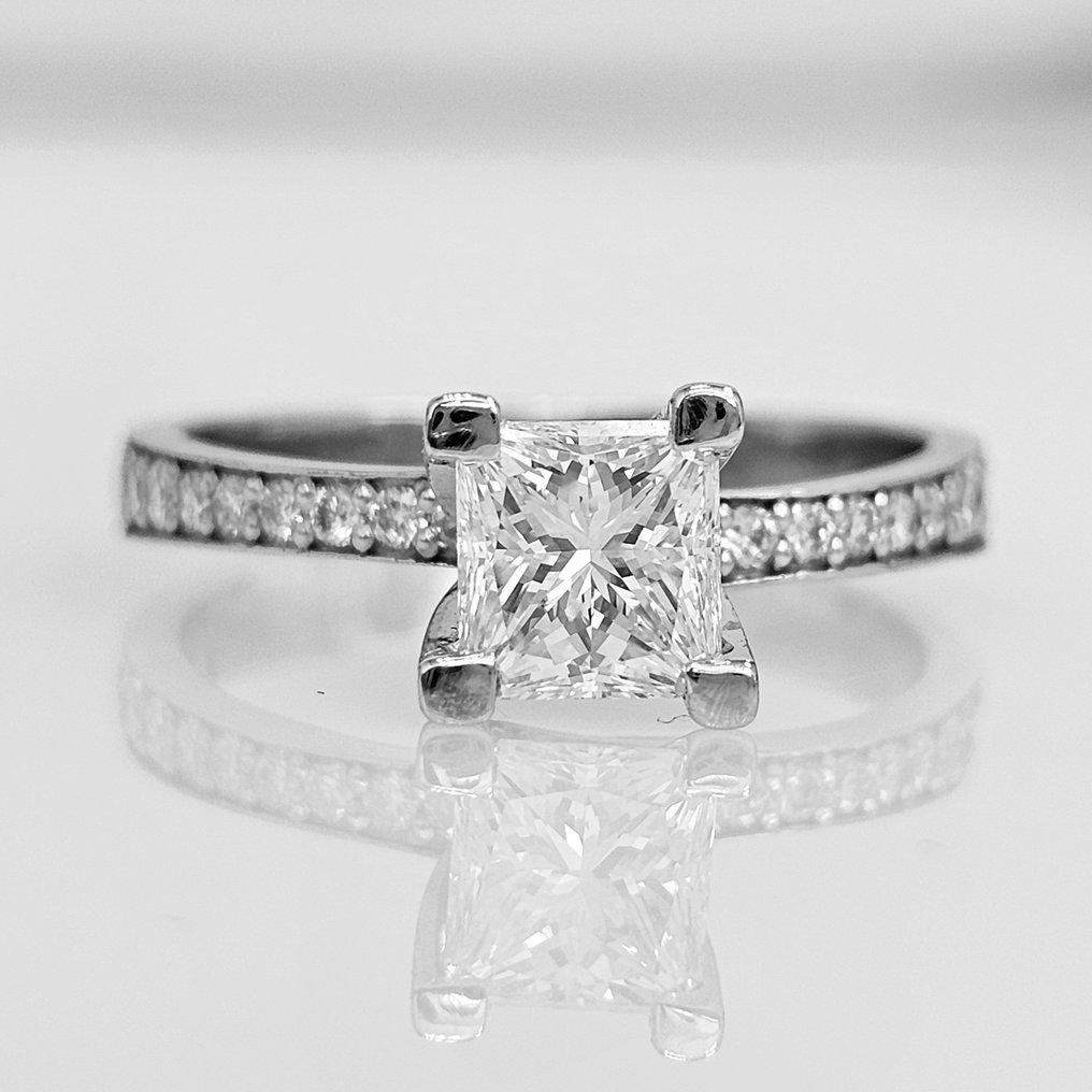 Forlovelsesring Hvitt gull Diamant  (Naturlig) - Diamant #1.1