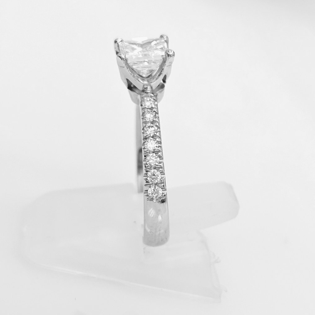 Anel de noivado Ouro branco Diamante  (Natural) - Diamante #3.1
