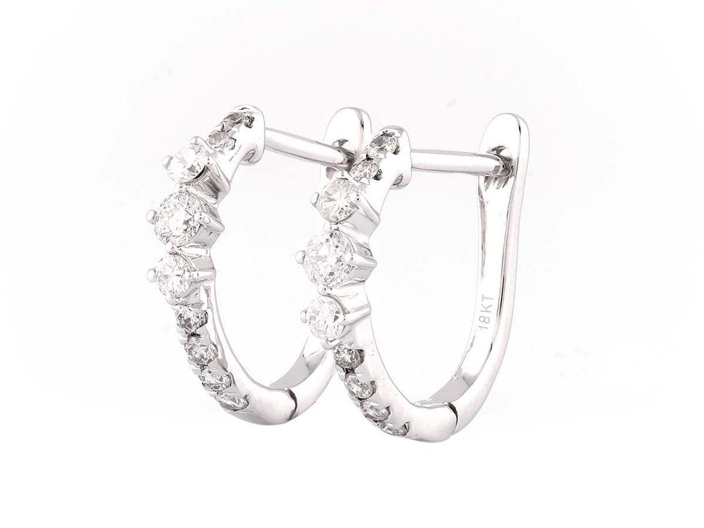 Boucles d'oreilles - 18 carats Or blanc -  0.32ct. tw. Diamant  (Naturelle) #2.2