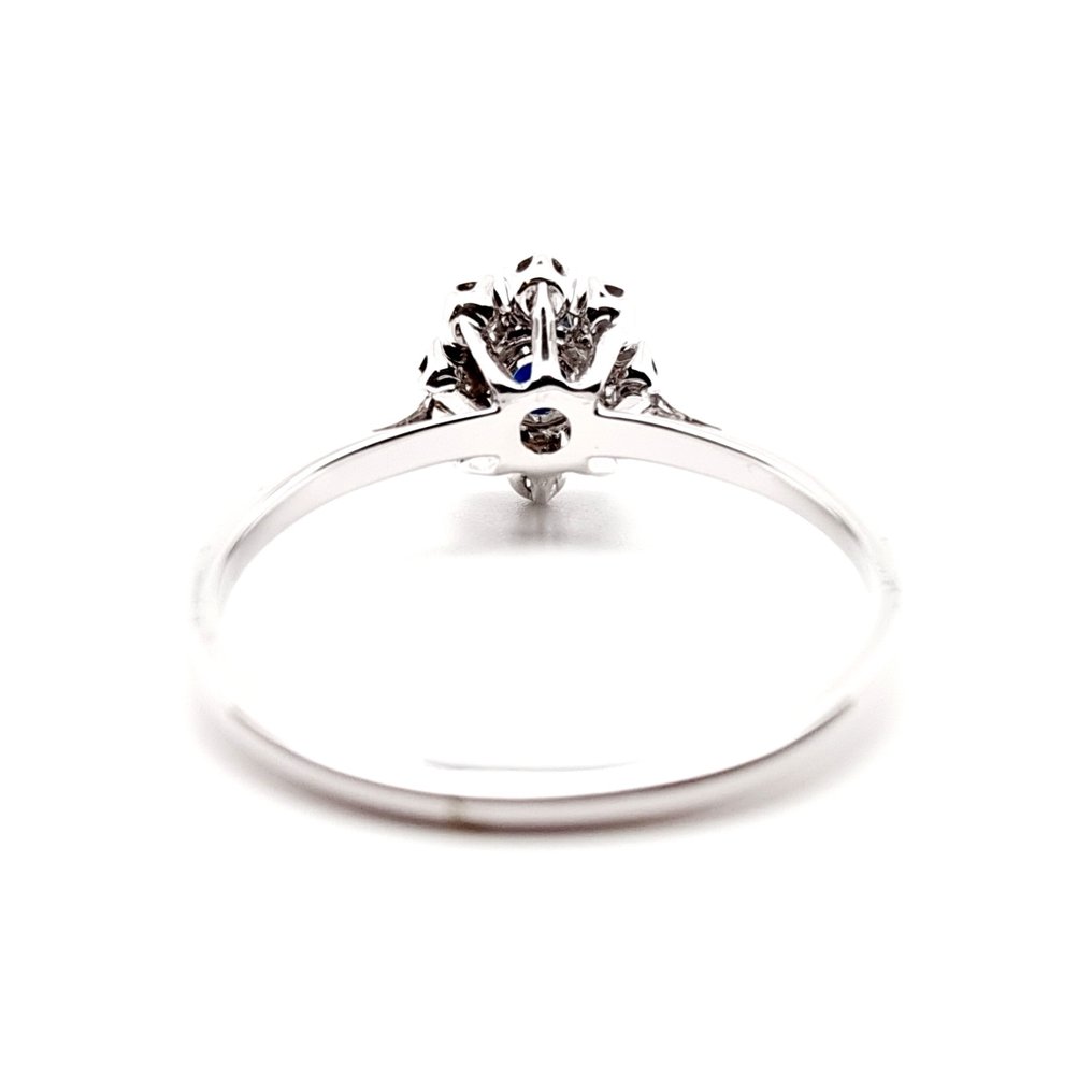 Ring Hvidguld Safir - Diamant #2.1