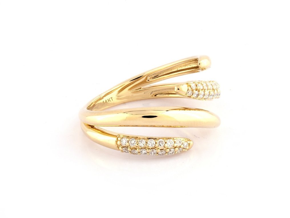 Ring - 14 kt. Yellow gold -  0.26ct. tw. Diamond  (Natural) #3.2
