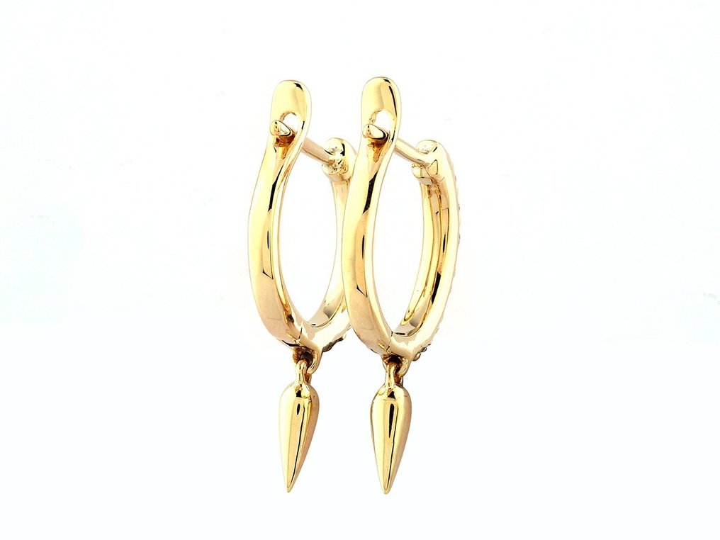 Boucles d'oreilles - 14 carats Or jaune -  0.25ct. tw. Diamant  (Naturelle) #3.2