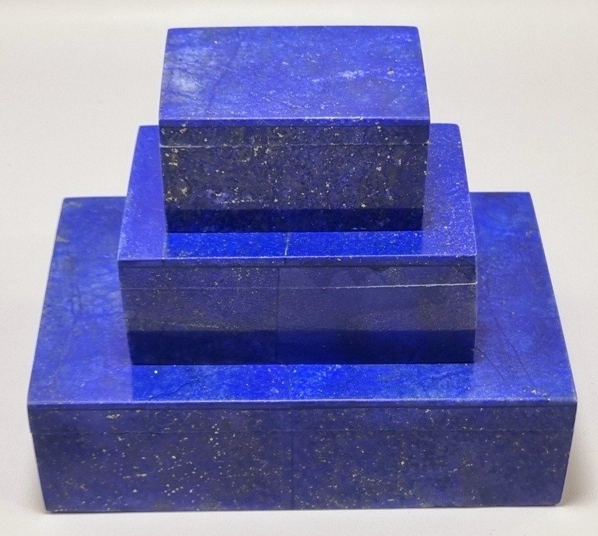 青金石宝石 首饰盒 - 高度: 150 mm - 宽度: 90 mm- 1158 g - (3) #1.1