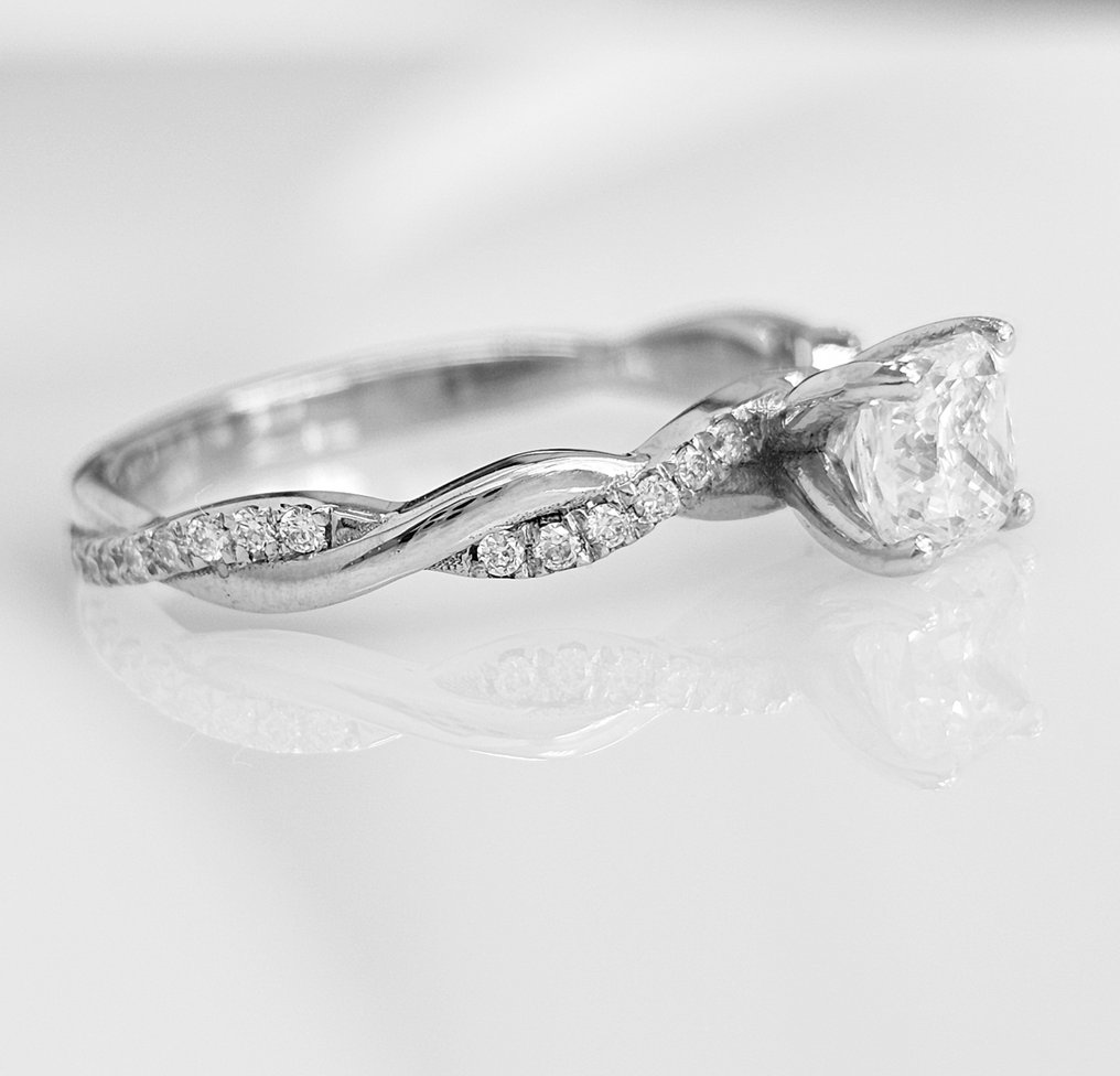 订婚戒指 白金 钻石  (天然) - 钻石  #1.2