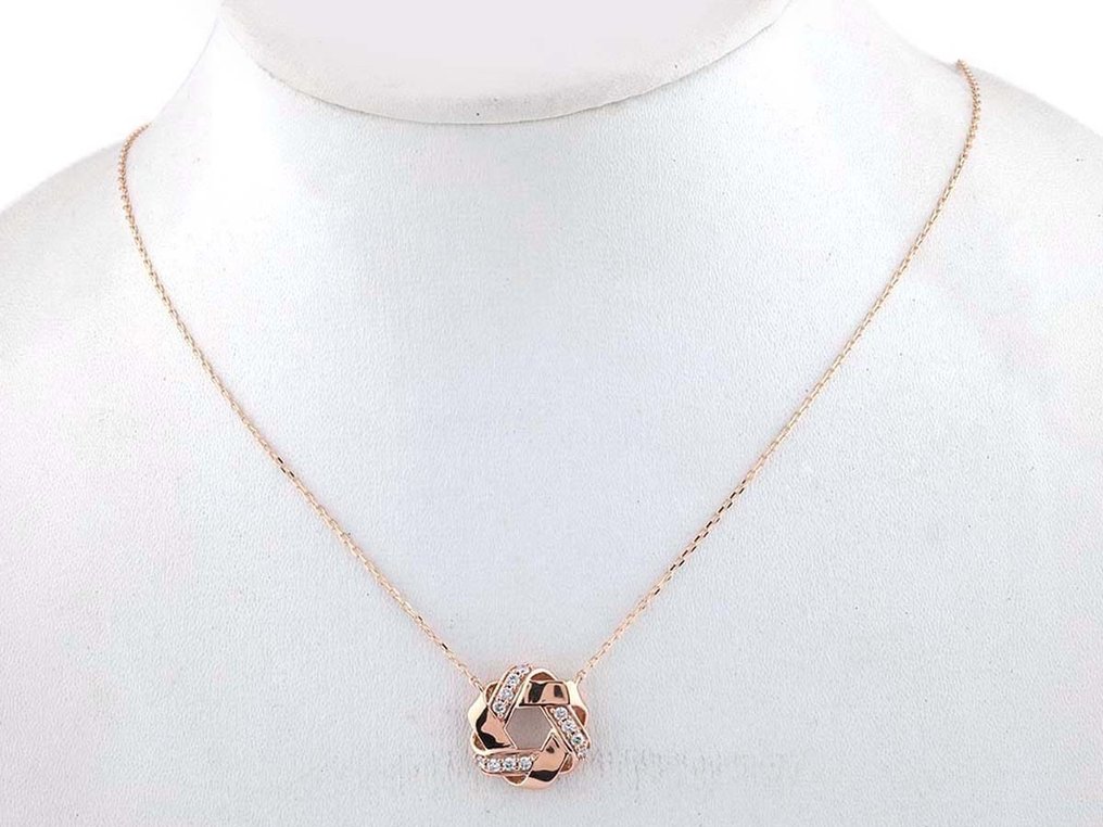 Necklace - 14 kt. Rose gold -  0.23 tw. Diamond  (Natural)  #2.2