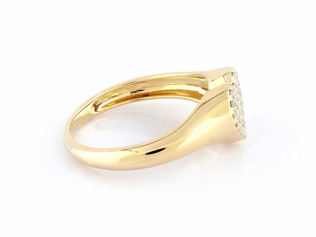 Gyűrű - 14 kt. Sárga arany -  0.20ct. tw. Gyémánt  (Természetes) #3.2