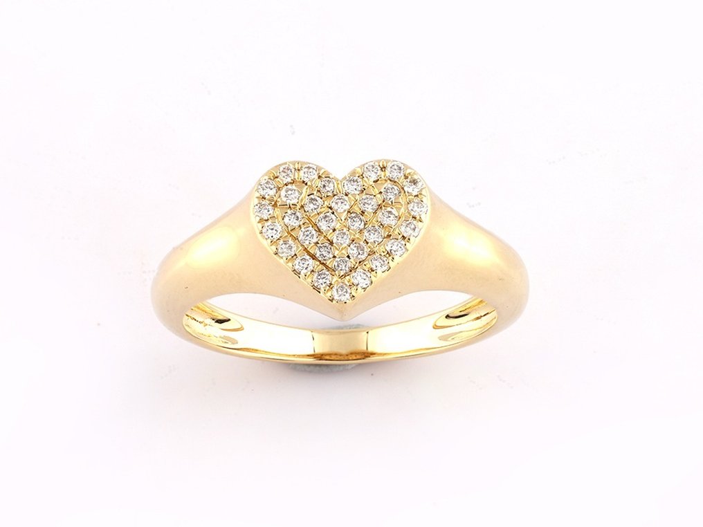 Δαχτυλίδι - 14 καράτια Κίτρινο χρυσό -  0.20ct. tw. Διαμάντι  (Φυσικό) #1.1