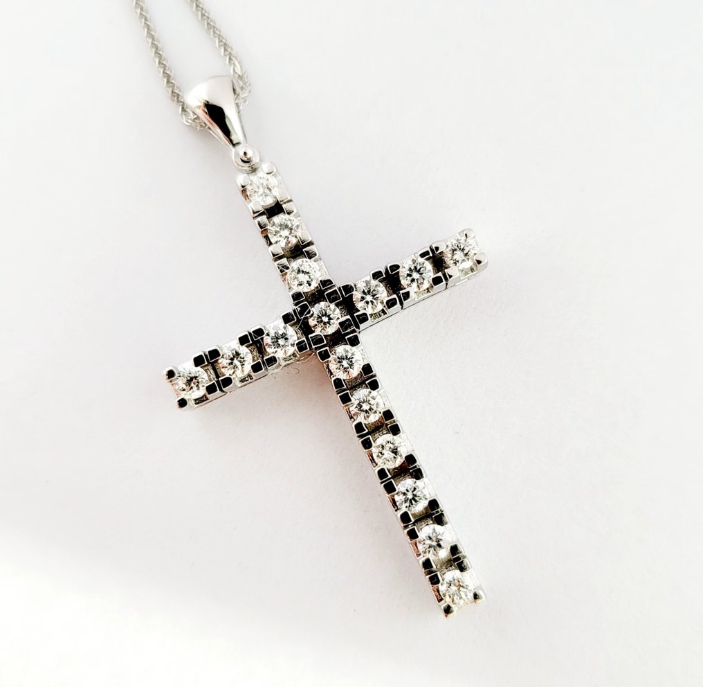 Necklace with pendant White gold Diamond (Natural) - Diamond - Catawiki