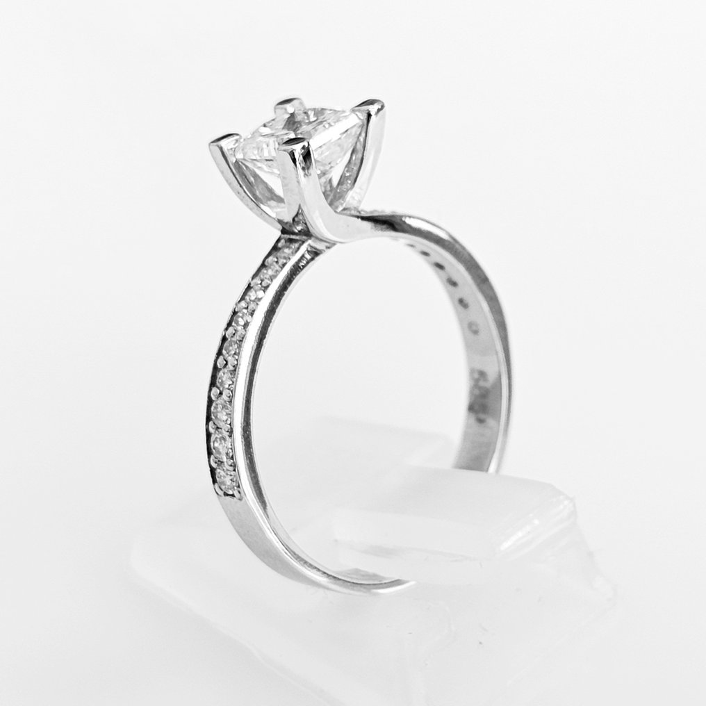 Verlovingsring Witgoud Diamant  (Natuurlijk) - Diamant  #1.2