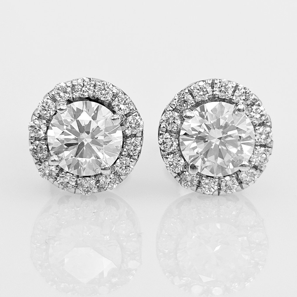 Earrings White gold Diamond  (Natural) - Diamond #1.1