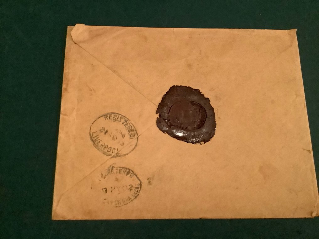 瑞士 1902 - 給塞拉利昂的掛號信 - 帶照片證書 Marchand - Zumstein 73D en 73E #2.1