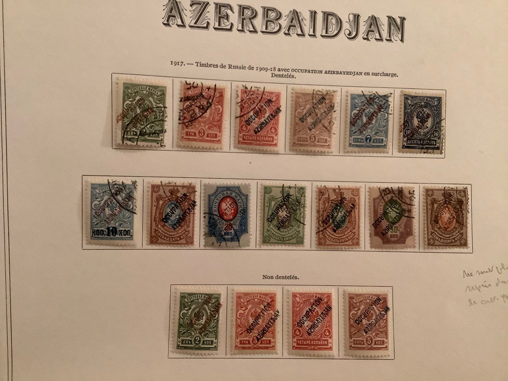 Azerbaijan 1917/1923 - Smuk samling inklusiv russiske frimærker med tryk - Yvert 1/69 #2.2