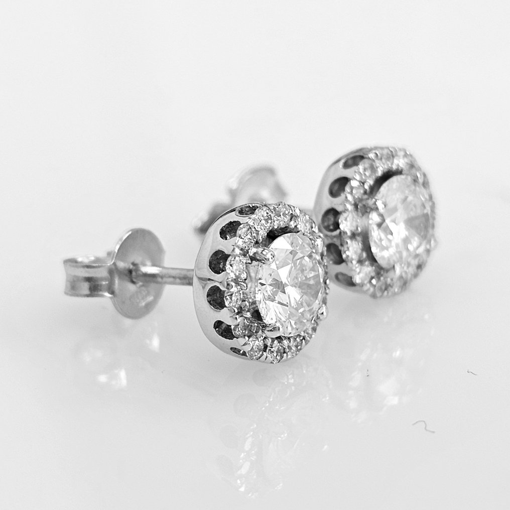 Earrings White gold Diamond  (Natural) - Diamond #1.2