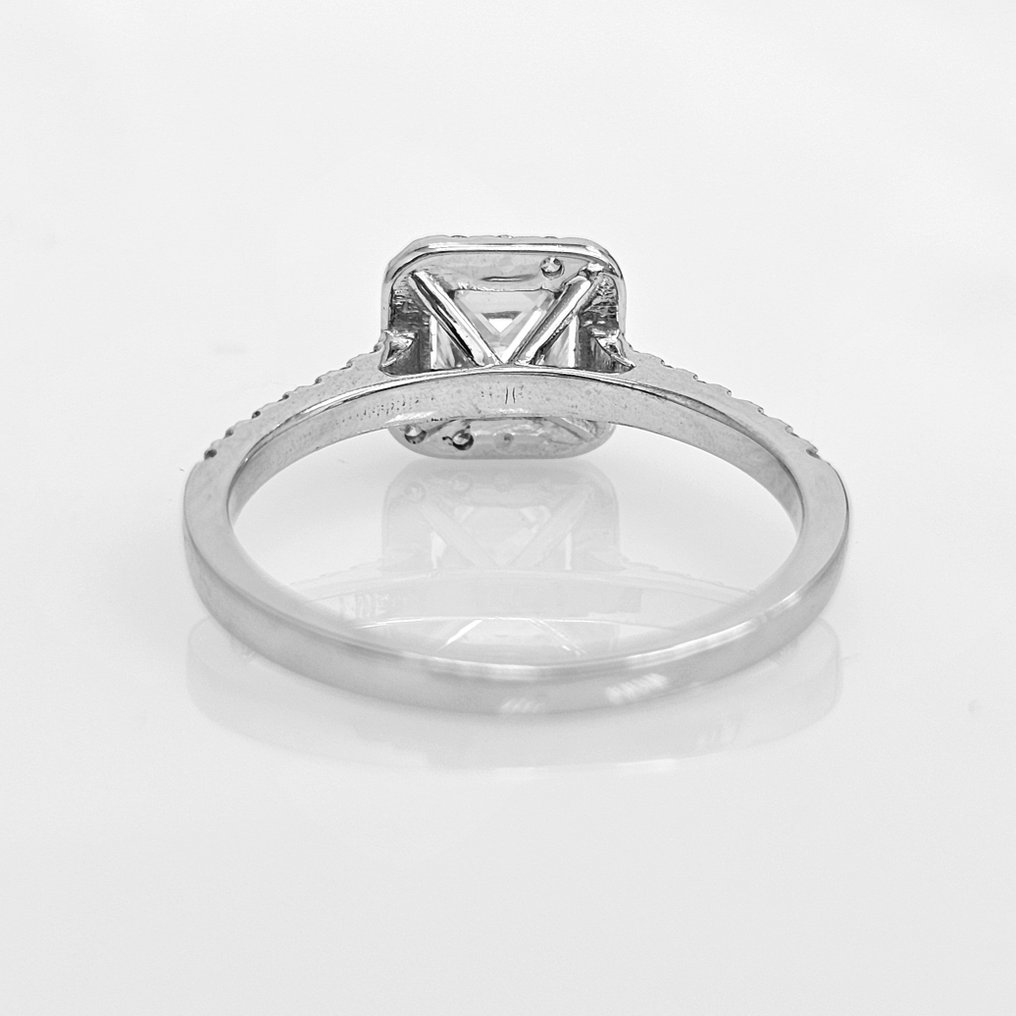 Engagement ring - 14 kt. White gold -  1.11ct. tw. Diamond  (Natural) - Diamond #3.1