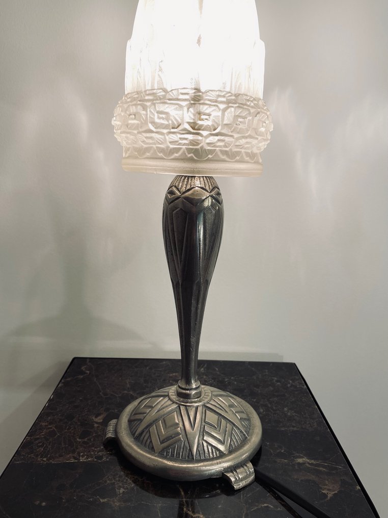Verreries Schneider - 台灯 - 玻璃, 镀银青铜 #2.1