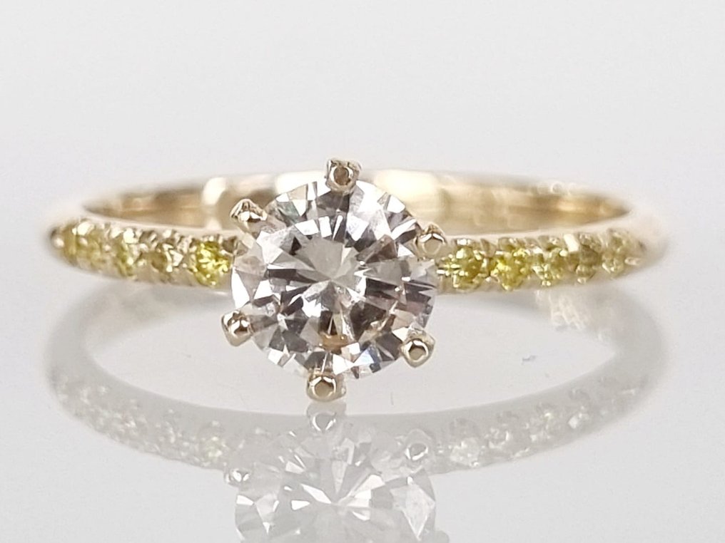 Δαχτυλίδι Κίτρινο χρυσό Διαμάντι  (Φυσικό) - Διαμάντι  #2.2