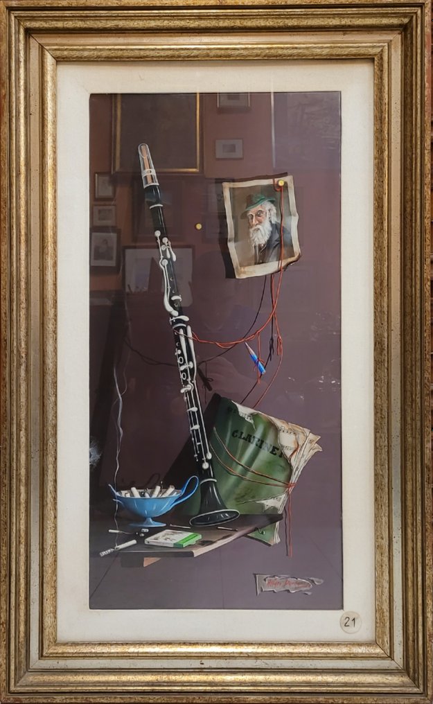 Alfano Dardari (1924-1988) - Natura morta con clarinetto #2.1