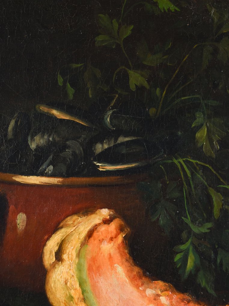 G. Renari (XIX) - Still life with pumpkins and mussels #2.2