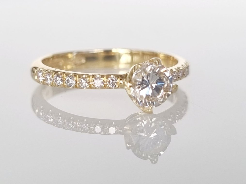 Verlovingsring Geel goud Diamant  (Natuurlijk) #2.1