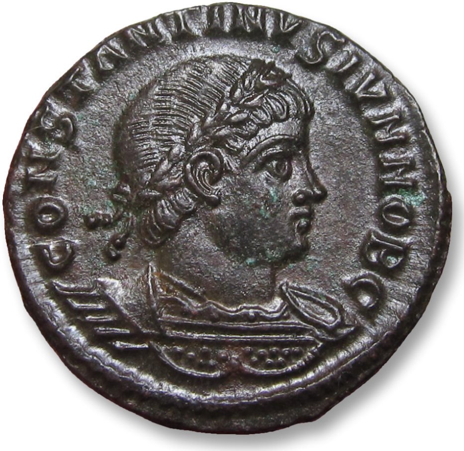 Rooman imperiumi. Constantine II as Caesar under Constantine I. Follis Antioch mint circa 330-335 A.D. - mintmark SMAN? - #1.1