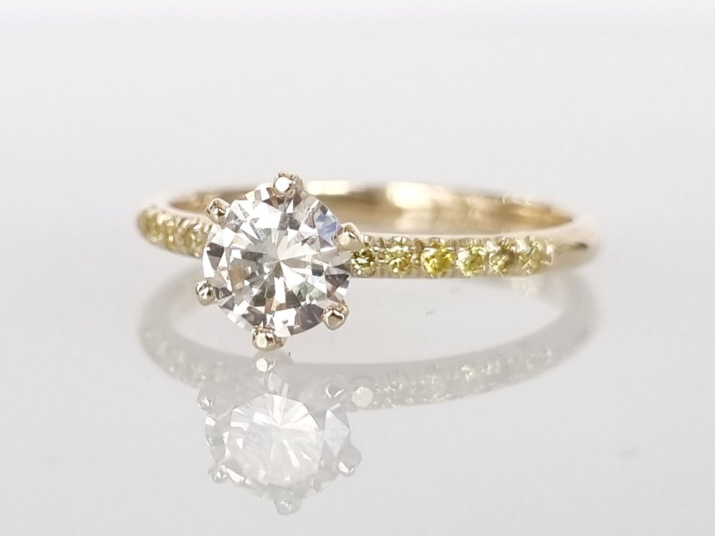 Ring Geel goud Diamant  (Natuurlijk) - Diamant  #2.1