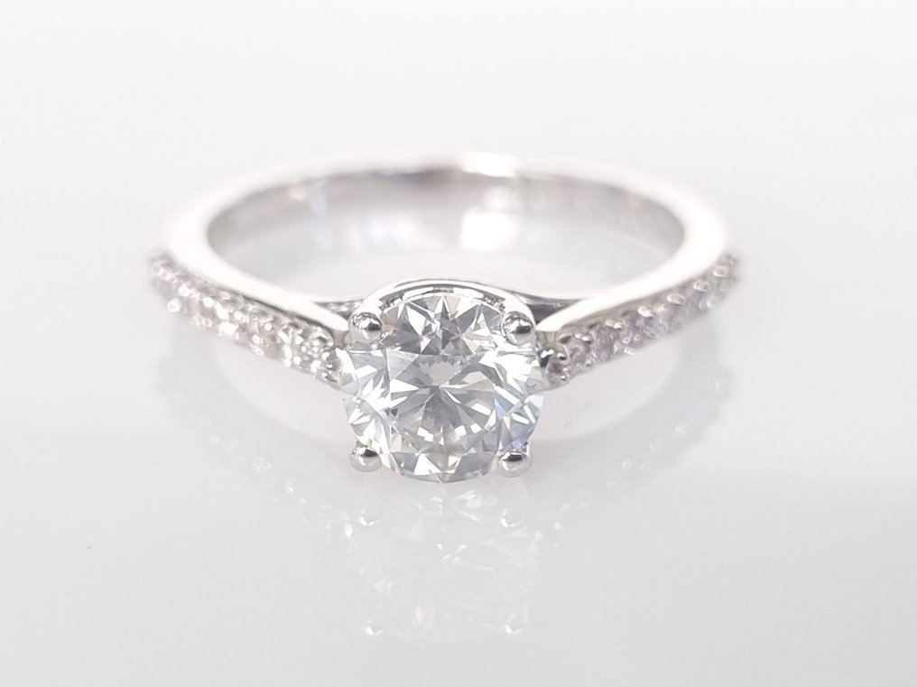 Verlovingsring Witgoud Diamant  (Natuurlijk)  #3.3