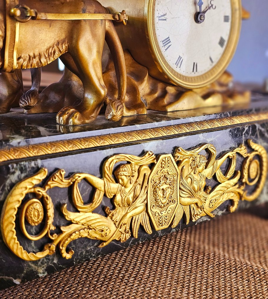 Reloj de repisa de figura -   Bronce dorado, Mármol - 1900-1910 #2.1