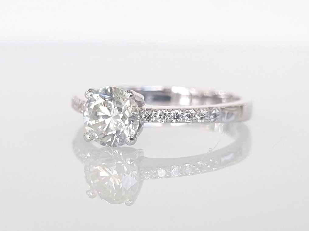 Anello di fidanzamento Oro bianco Diamante  (Naturale) #3.1