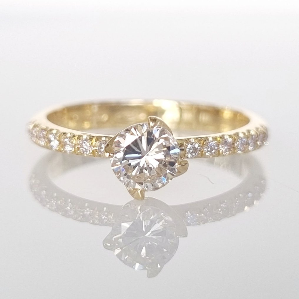 Verlobungsring Gelbgold Diamant  (Natürlich) #1.1