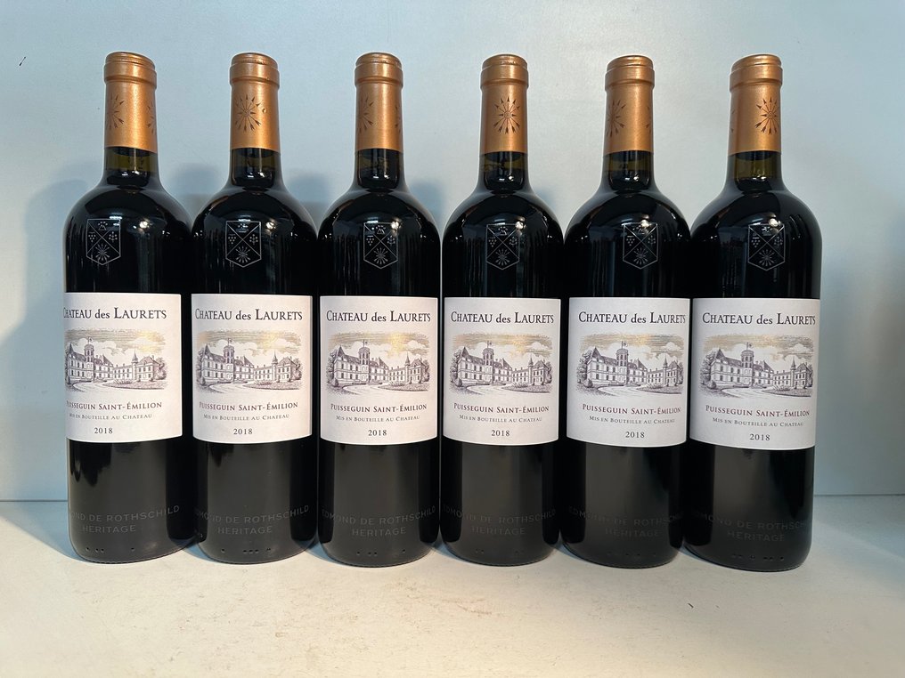 2018 Chateau des Laurets Edmond de Rothschild - 皮伊瑟吉恩-圣埃美隆 - 6 Bottles (0.75L) #1.1