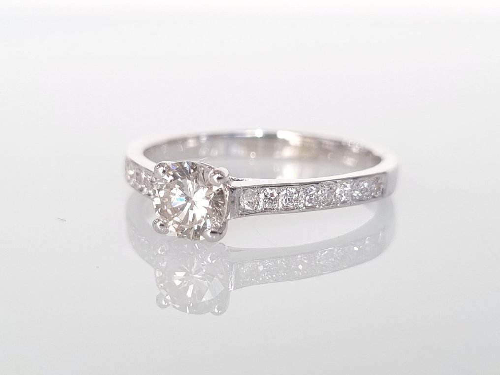 Anello di fidanzamento Oro bianco Diamante  (Naturale) #3.2