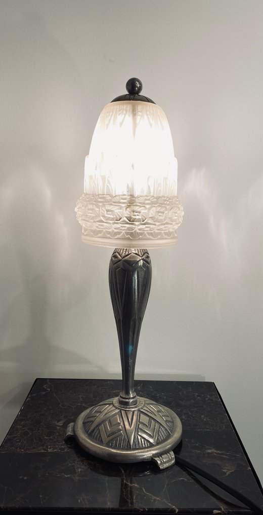 Verreries Schneider - 台灯 - 玻璃, 镀银青铜 #1.1