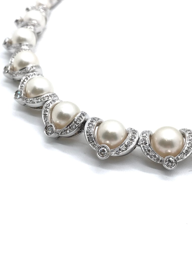 Colier Aur alb Perlă  #1.2