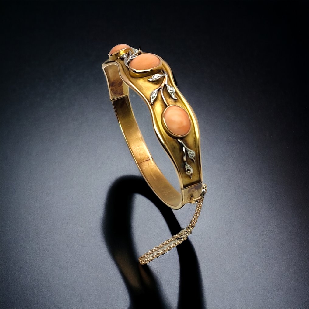 Armband Vintage-Armband aus 14-karätigem Gold mit Diamanten #2.1