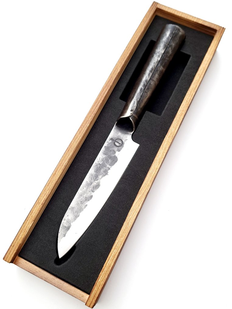 Santoku Knife - 440C Japanese Stainless Steel - Forged and Hammered ...