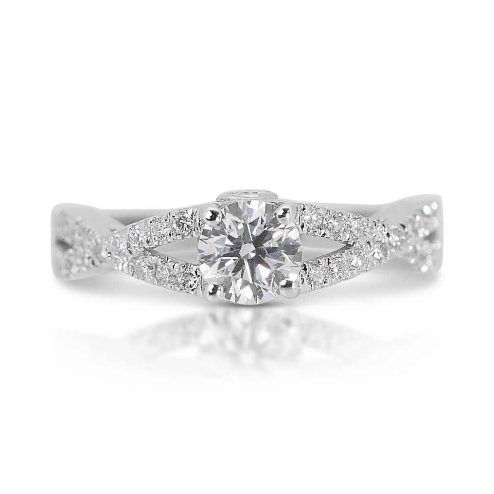 Ring Vittguld Diamant  (Natural) - Diamant #1.2