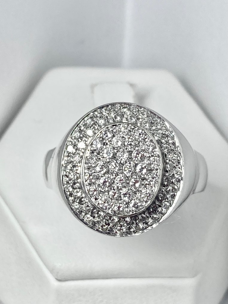 1.36 ct Pala Diamond - Anello Oro bianco Diamante  #1.1
