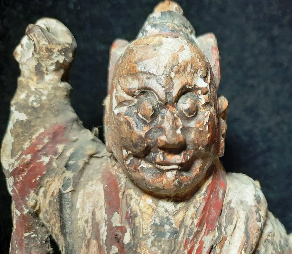 Antique Religious Folk Art Sculpture - Tre - Kina - Qing-dynastiet (1644 – 1911) #1.1