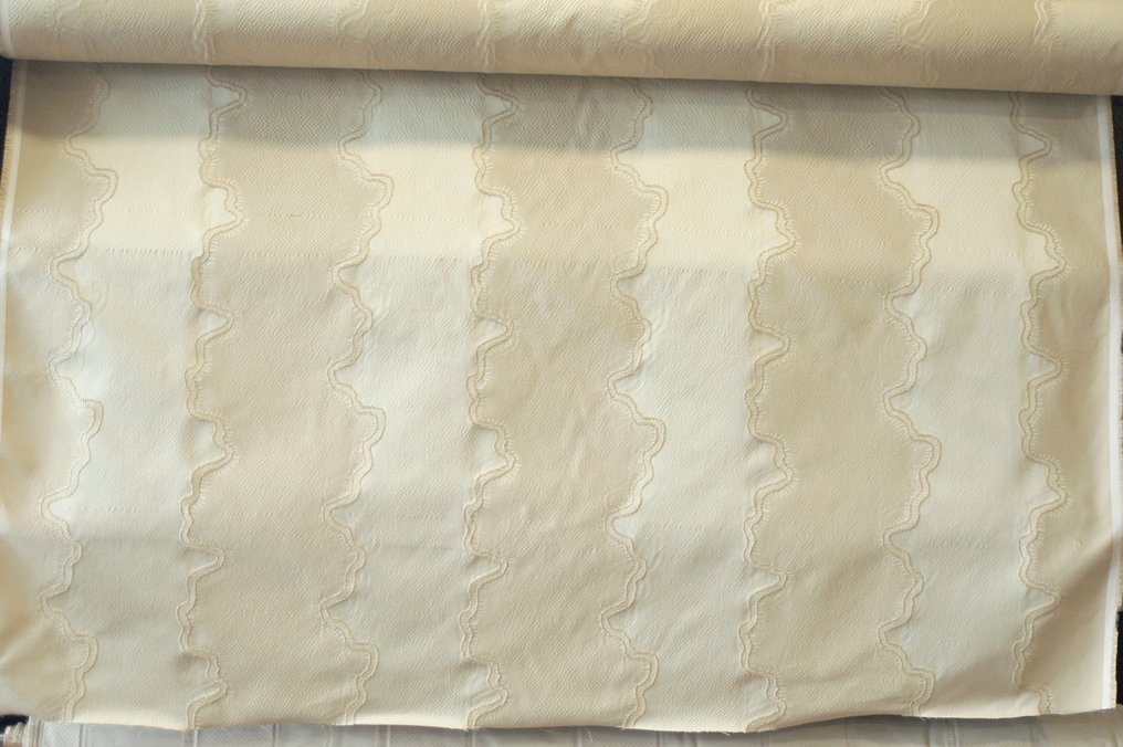 San Leucio 1789 - 法爾內塞象牙色貂皮條紋錦緞 - 紡織品  - 500 cm - 140 cm #1.1