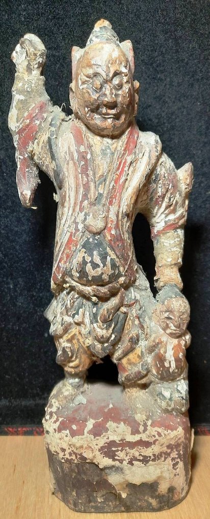Antique Religious Folk Art Sculpture - Tre - Kina - Qing-dynastiet (1644 – 1911) #2.2