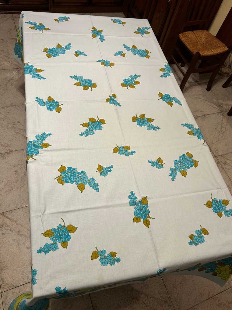 亞麻桌布，花卉圖案 - 桌布  - 200 cm - 150 cm #2.1