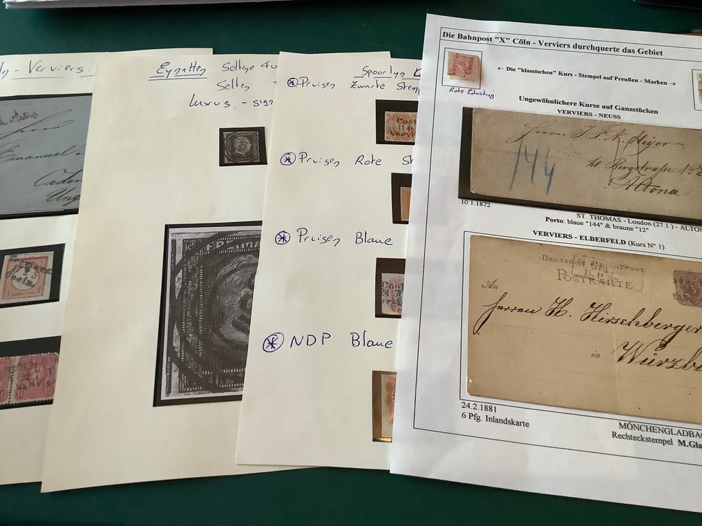 德意志帝國 1860/1886 - 東部各州的家庭收藏，附有豪華郵票 Eynaten 和普魯士帝國的鐵路路線郵票 - Michel #1.1