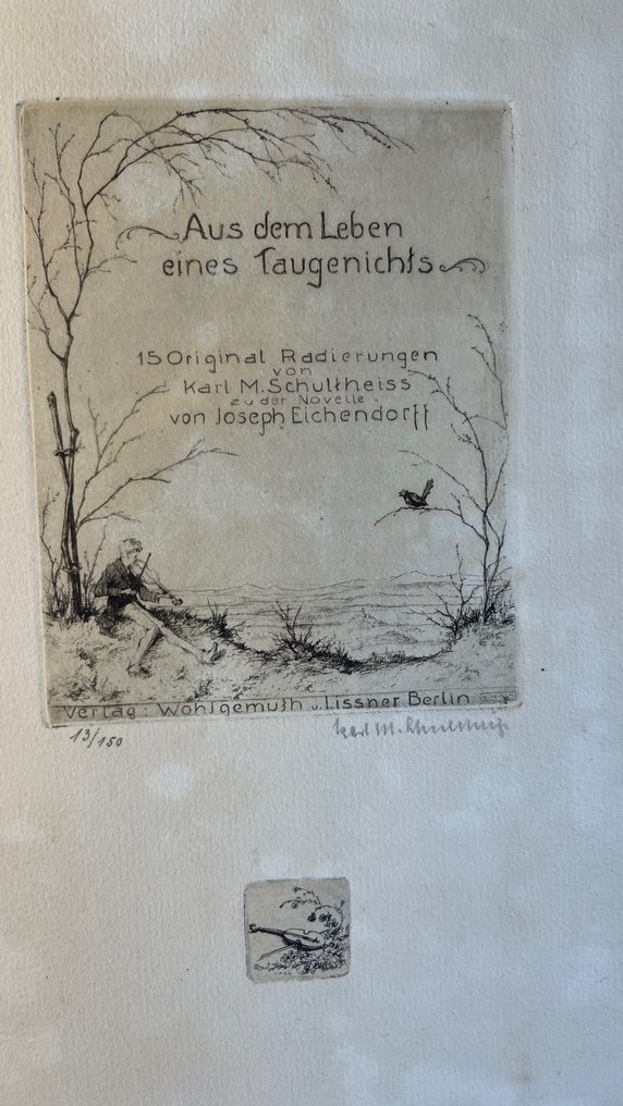 Joseph von Eichendorff / Karl M. Schultheiss - Aus dem Leben eines Taugenichts - 16 Originalradierungen von Karl M. Schultheiss - 1920 #1.2