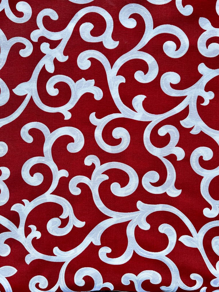 Pieza grande de tela estampado rojo y blanco para decoración y tapizados. - Textil  - 300 cm - 280 cm #1.2