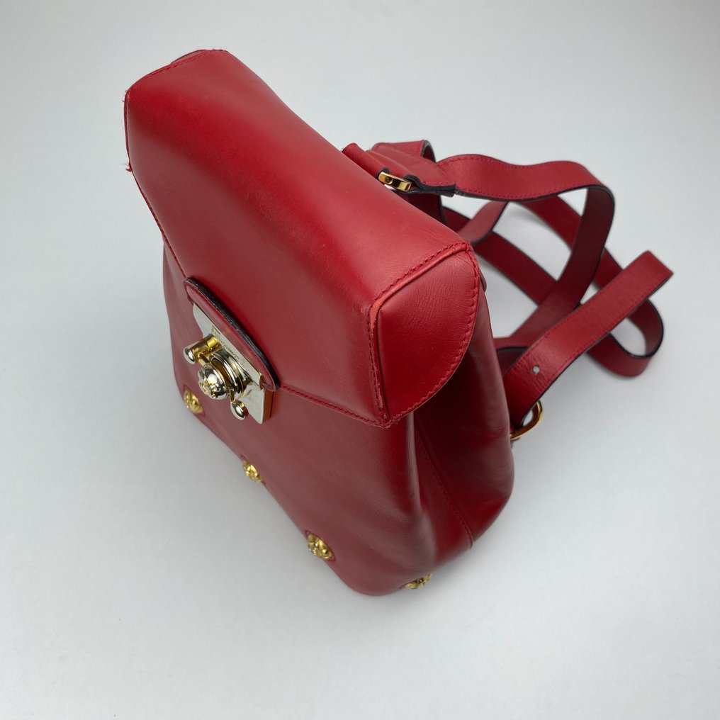Salvatore Ferragamo - Red Bucket Leather Backpack - Kézitáska #1.2