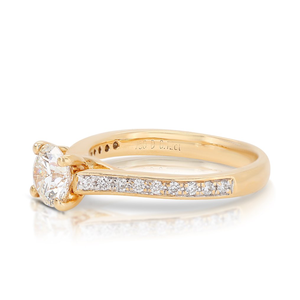 Anillo - 18 quilates Oro amarillo -  0.74 tw. Diamante  (Natural) - Diamante #1.2