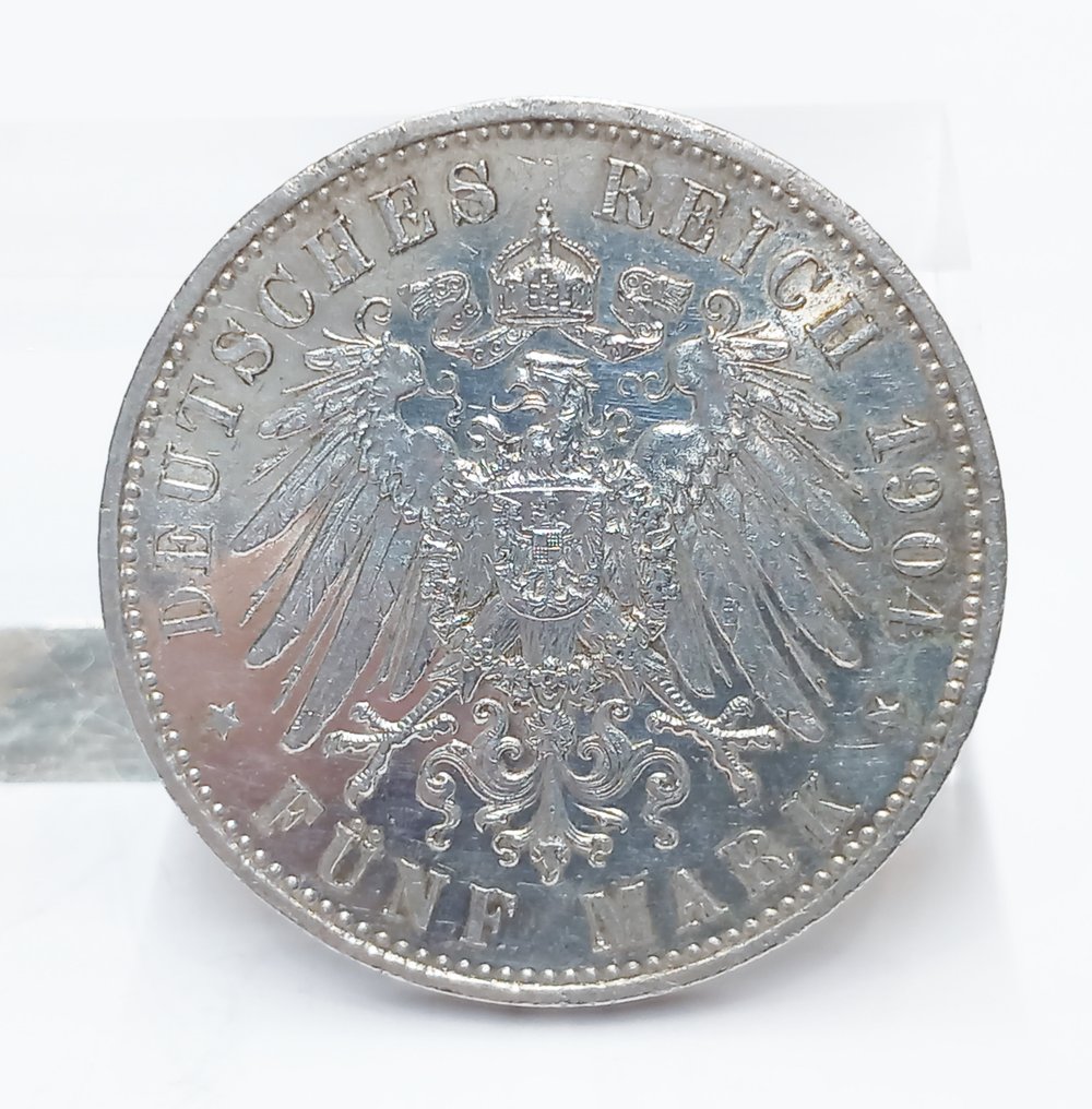 德国， 萨克斯-艾伯丁. 5 Mark 1904 #2.1